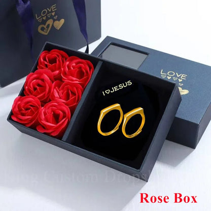 Projection Couple Ring I Love Jesus Couple Jewelry Light Sculpted Adjustable reflecting Ring  Valentine's Day Gift  for Lover