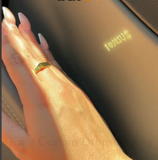 Projection Couple Ring I Love Jesus Couple Jewelry Light Sculpted Adjustable reflecting Ring  Valentine's Day Gift  for Lover