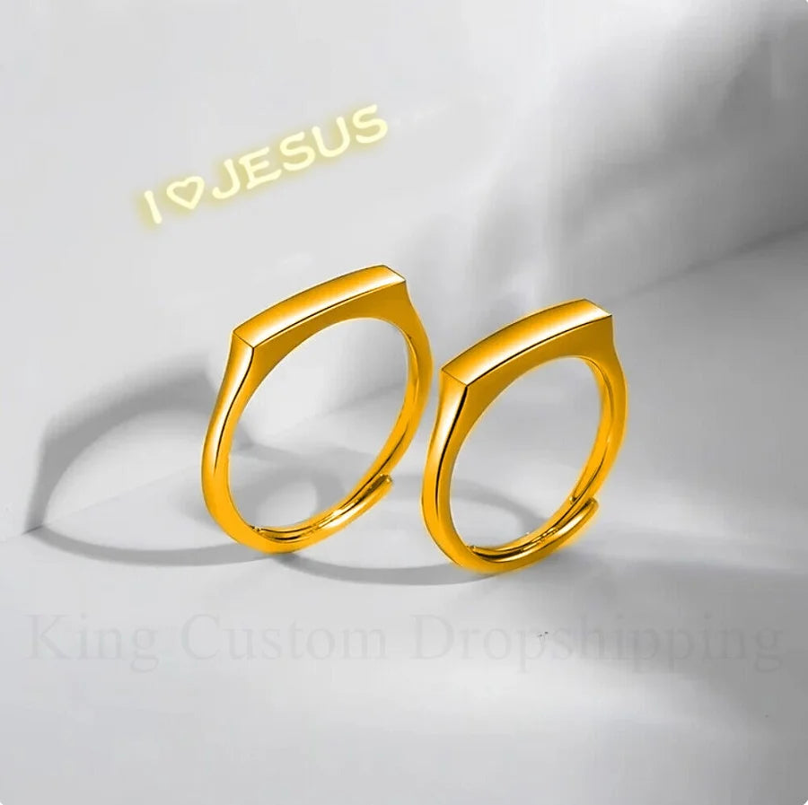 Projection Couple Ring I Love Jesus Couple Jewelry Light Sculpted Adjustable reflecting Ring  Valentine's Day Gift  for Lover
